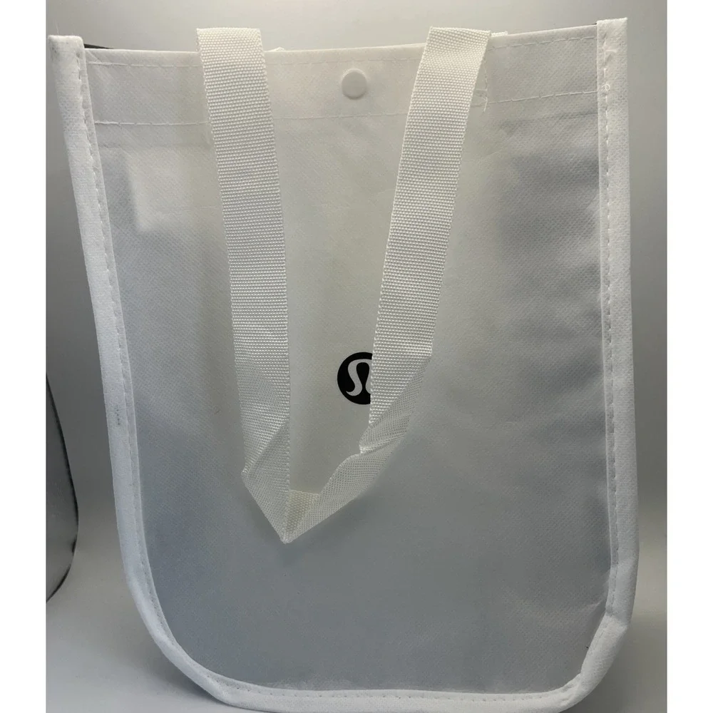 Lululemon Reusable Shopping Bag Lot White and Black Silver and White